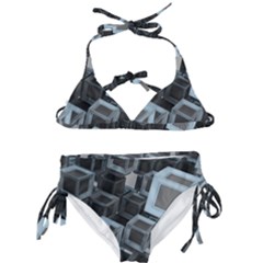 3d Cube Fantasy Square Shape Kids  Classic Bikini Set by Simbadda