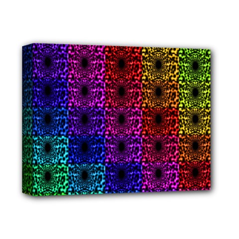 Rainbow Grid Form Abstract Deluxe Canvas 14  X 11  (stretched) by Simbadda