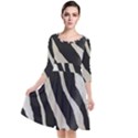 Zebra print Quarter Sleeve Waist Band Dress View1