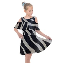 Zebra Print Kids  Shoulder Cutout Chiffon Dress by NSGLOBALDESIGNS2