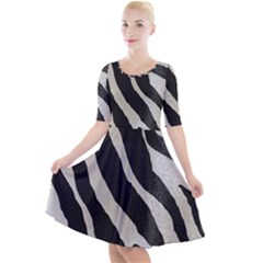 Zebra Print Quarter Sleeve A-line Dress by NSGLOBALDESIGNS2