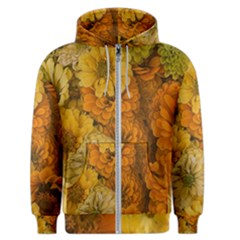 Yellow Zinnias Men s Zipper Hoodie by bloomingvinedesign