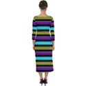 Retro Stripe 1 version 2 Quarter Sleeve Midi Bodycon Dress View2