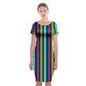 Retro Stripe 1 Version 3 Classic Short Sleeve Midi Dress View1