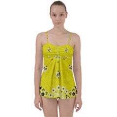 Grunge Yellow Bandana Babydoll Tankini Set by dressshop