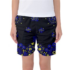 Blue Yellow Bandana Women s Basketball Shorts by dressshop