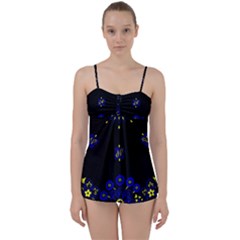 Blue Yellow Bandana Babydoll Tankini Set by dressshop