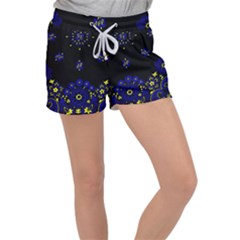 Blue Yellow Bandana Women s Velour Lounge Shorts by dressshop