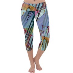 Chaos In Colour  Capri Yoga Leggings by ArtByAng