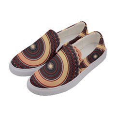 Ornamental Shape Concentric Round Women s Canvas Slip Ons by Nexatart