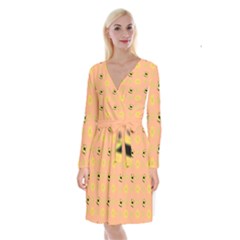 Bee A Bug Nature Long Sleeve Velvet Front Wrap Dress by Nexatart