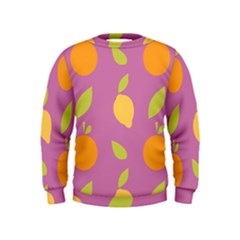 Seamlessly Pattern Fruits Fruit Kids  Sweatshirt by Nexatart