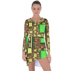 Blocks Cubes Construction Design Asymmetric Cut-out Shift Dress by Nexatart