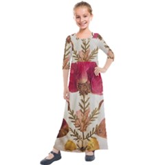 Holy Land Flowers 6 Kids  Quarter Sleeve Maxi Dress by DeneWestUK