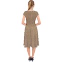 Burlap Coffee Sack Grunge Knit Look Cap Sleeve Front Wrap Midi Dress View2