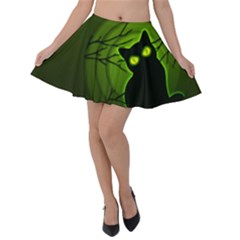 Halloween Cat Velvet Skater Skirt by JadehawksAnD