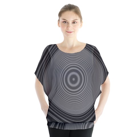 Digital Art Background Black White Batwing Chiffon Blouse by Sapixe