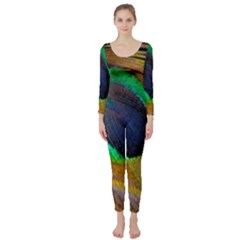 Bird Feather Background Nature Long Sleeve Catsuit by Sapixe