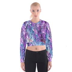 Background Peel Art Abstract Cropped Sweatshirt by Sapixe