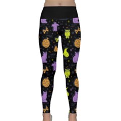 Halloween Pattern 2 Lightweight Velour Classic Yoga Leggings by JadehawksAnD