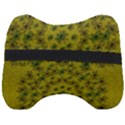 Flower Wreath In The Green Soft Yellow Nature Head Support Cushion View2