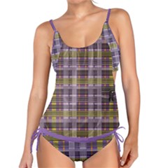 Playing With Plaid Kitten (purple) Halloween Pattern Tankini Set by emilyzragz