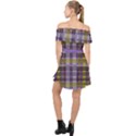 Playing with Plaid Kitten (Purple) Halloween Pattern Off Shoulder Chiffon Dress View2