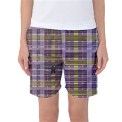 Playing With Plaid Kitten Halloween  Women s Basketball Shorts by emilyzragz