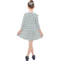 Amphibians Hopping Houndstooth Pattern Kids  Quarter Sleeve Shirt Dress View2