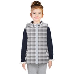 Luv Machine Robot Houndstooth Pattern (grey) Kid s Hooded Puffer Vest by emilyzragz