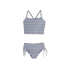 Luv Machine Robot Houndstooth Pattern (grey) Girls  Tankini Swimsuit by emilyzragz