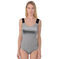 Luv Machine Robot Houndstooth Pattern (grey) Princess Tank Leotard  by emilyzragz