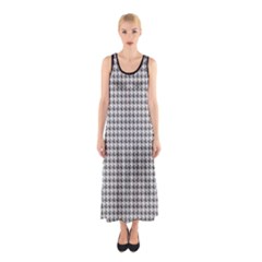 Luv Machine Robot Houndstooth Pattern (grey) Sleeveless Maxi Dress by emilyzragz