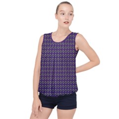 Luv Machine Robot Houndstooth Pattern (purple) Bubble Hem Chiffon Tank Top by emilyzragz