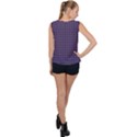 Luv Machine Robot Houndstooth Pattern (Purple) Bubble Hem Chiffon Tank Top View2