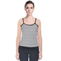 Luv Machine Robot Houndstooth Pattern (Grey) Velvet Spaghetti Strap Top View1