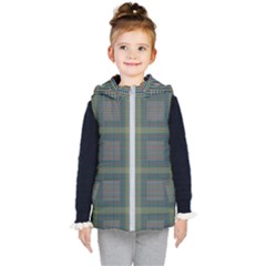 Plaid Pencil Crayon Pattern Kid s Hooded Puffer Vest by emilyzragz