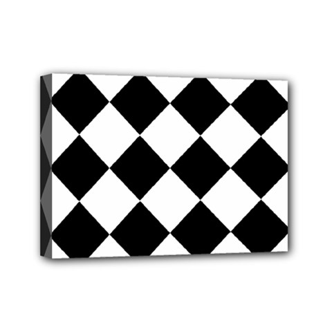 Grid Domino Bank And Black Mini Canvas 7  X 5  (stretched) by Sapixe