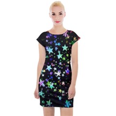 Christmas Star Gloss Lights Light Cap Sleeve Bodycon Dress by Sapixe