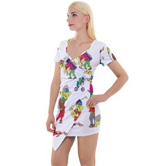 Golfers Athletes The Form Of Short Sleeve Asymmetric Mini Dress by Sapixe