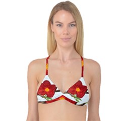 Deep Plumb Blossom Reversible Tri Bikini Top by lwdstudio