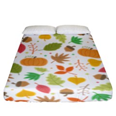 Thanksgiving Pattern Fitted Sheet (king Size) by Valentinaart