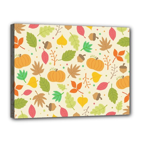 Thanksgiving Pattern Canvas 16  X 12  (stretched) by Valentinaart