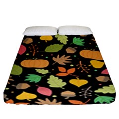 Thanksgiving Pattern Fitted Sheet (king Size) by Valentinaart