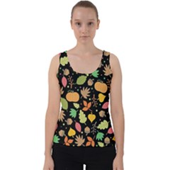 Thanksgiving Pattern Velvet Tank Top by Valentinaart