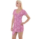 Pink Ribbon - breast cancer awareness month Short Sleeve Asymmetric Mini Dress View1