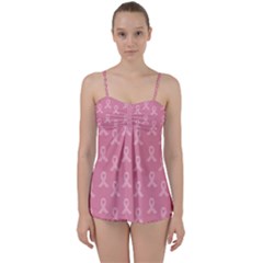 Pink Ribbon - Breast Cancer Awareness Month Babydoll Tankini Set by Valentinaart