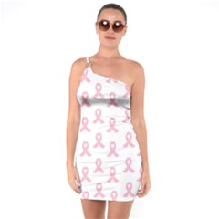 Pink Ribbon - Breast Cancer Awareness Month One Soulder Bodycon Dress by Valentinaart