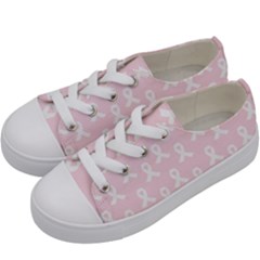 Pink Ribbon - Breast Cancer Awareness Month Kids  Low Top Canvas Sneakers by Valentinaart