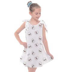 Cute Kawaii Ghost Pattern Kids  Tie Up Tunic Dress by Valentinaart